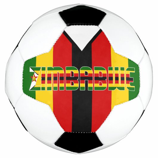 Zimbabwaanse Vlag Schattig Patriottisch Voetbal (Voorkant)