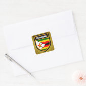Zimbabwaanse vlag vierkante sticker (Envelop)