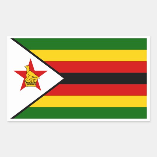 Zimbabwaanse vlag, vlag van Zimbabwe Rechthoekige Sticker (Voorkant)