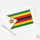 Zimbabwaanse vlag, vlag van Zimbabwe Rechthoekige Sticker (Envelop)