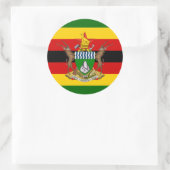 Zimbabwaanse vlag & wapen, vlag van Zimbabwe Ronde Sticker (Tas)