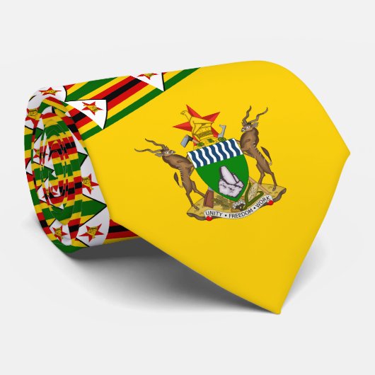 Zimbabwaanse vlag & wapen, vlag van Zimbabwe Stropdas (Opgerold)