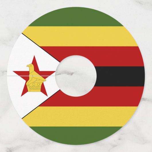 Zimbabwaanse vlag wijnglaslabel (Voorkant)