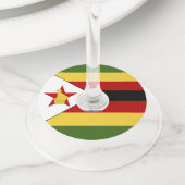 Zimbabwaanse vlag wijnglaslabel (Dichtbij)