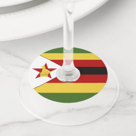 Zimbabwaanse vlag wijnglaslabel