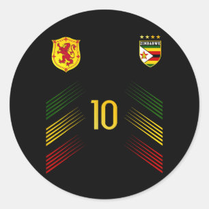 Zimbabwaanse Vlag Zimbabwaanse Trots Liefhebbers Ronde Sticker
