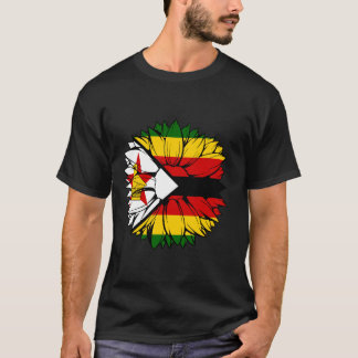 Zimbabwaanse Vlag Zonnebloem Zimbabwaanse Wortels  T-shirt