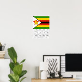 Zimbabwe 2026 Calendar, Large, Zimbabwe Flag Poster (Thuiskantoor)