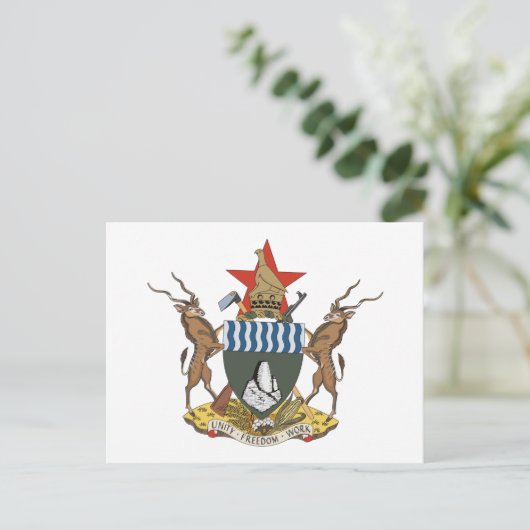Zimbabwe Coat of Arms Briefkaart (Staand voorkant)