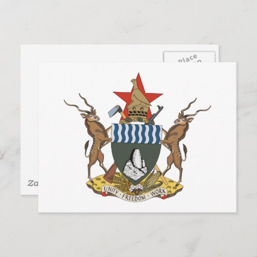 Zimbabwe Coat of Arms Briefkaart (Voorkant / Achterkant)