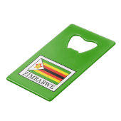 Zimbabwe Creditkaart Flessenopener (Voorkant Gekanteld)