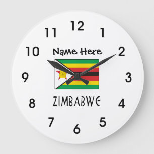 Zimbabwe en de vlag van Zimbabwe met jouw naam Gro Grote Klok