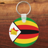 Zimbabwe Fisheye Flag Sleutelhanger (Voorkant)