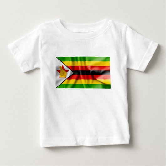 Zimbabwe Flag Baby Fine Jersey T-Shirt (Voorkant)