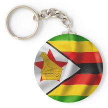 Zimbabwe Flag Basic Button Key Ring
