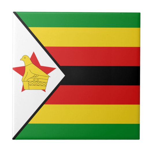 Zimbabwe Flag Ceramic Tile Tegeltje (Voorkant)