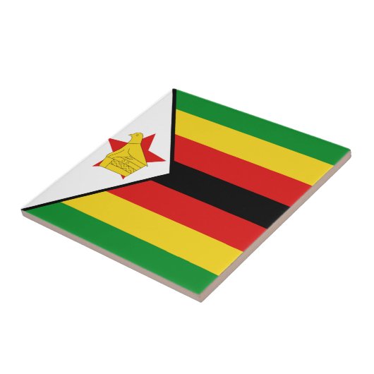 Zimbabwe Flag Ceramic Tile Tegeltje (Zijkant)