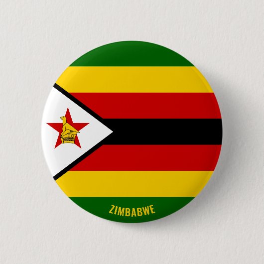 Zimbabwe Flag Charmante Patriottische Button (Voorkant)