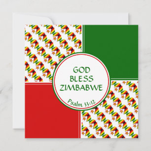 ZIMBABWE FLAG Custom Birthday Greeting Feestdagenkaart