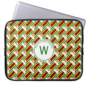 ZIMBABWE FLAG Custom Monogram Zimbabwaanse laptop Laptop Sleeve