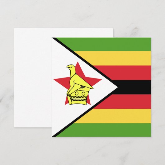 Zimbabwe Flag Emblem Kaart (Voorkant / Achterkant)