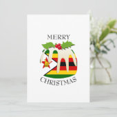 ZIMBABWE FLAG | Festive Plum Pudding | Kerstmis Feestdagenkaart (Staand voorkant)