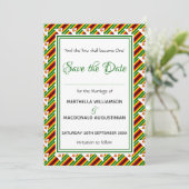 ZIMBABWE FLAG Gepersonaliseerd Scripts Stijlvol Save The Date (Staand voorkant)