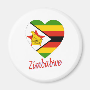 Zimbabwe Flag Heart Magneet