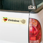 Zimbabwe Flag Heart + Map Bumpersticker (Op Truck)
