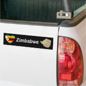 Zimbabwe Flag Heart + Map Bumpersticker (Op Truck)