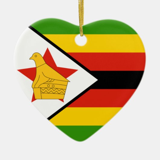 Zimbabwe Flag Heart Ornament (Voorkant)