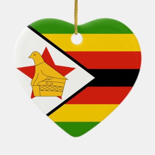 Zimbabwe Flag Heart Ornament (Achterkant)