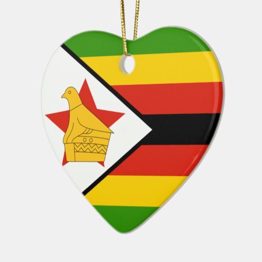 Zimbabwe Flag Heart Ornament (Links)