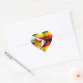 Zimbabwe Flag Heart Shaped Sticker (Envelop)