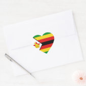 Zimbabwe Flag Heart Sticker (Envelop)