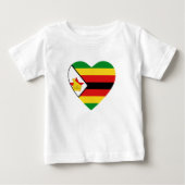 Zimbabwe Flag Heart T-Shirt (Voorkant)