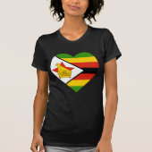 Zimbabwe Flag Heart T-shirt (Voorkant)