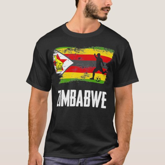 Zimbabwe Flag Jersey Zimbabwe Soccer Team Zimbabwe T-shirt (Voorkant)