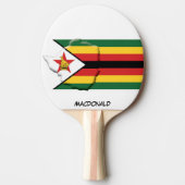 ZIMBABWE FLAG & MAP Persoonlijk Tafeltennisbatje (Voorkant)
