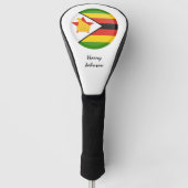Zimbabwe Flag & Monogrammed Golf Clubs Hoesjes Golfheadcover (Voorkant)