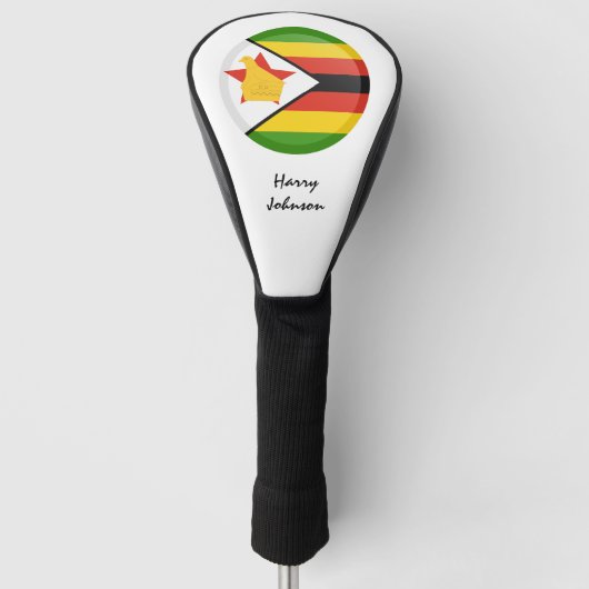 Zimbabwe Flag & Monogrammed Golf Clubs Hoesjes Golfheadcover (Voorkant)