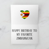 Zimbabwe Flag Patriotic Birthday Kaart (Binnen)