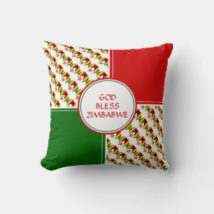 ZIMBABWE FLAG Patriotic God Bless Kussen
