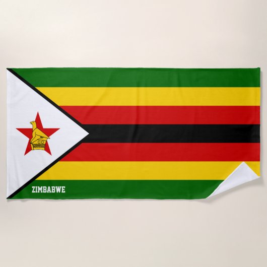 Zimbabwe Flag Splendid Patriotic Strandlaken (Voorkant)