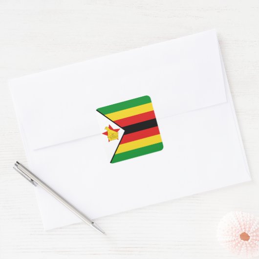 Zimbabwe Flag Sticker (Envelop)