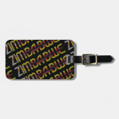 Zimbabwe Flag Typografie Patroon Afrikaans land Bagagelabel (Voorkant horizontaal)