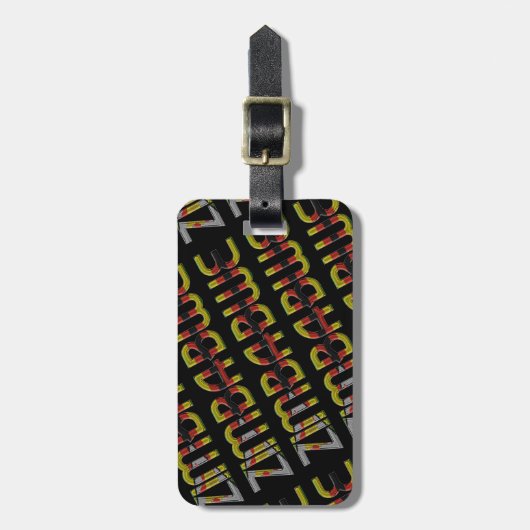Zimbabwe Flag Typografie Patroon Afrikaans land Bagagelabel (Voorkant verticaal)