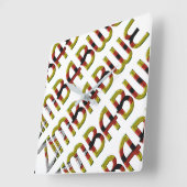 Zimbabwe Flag Typography Pattern African Country Vierkante Klok (Hoek)