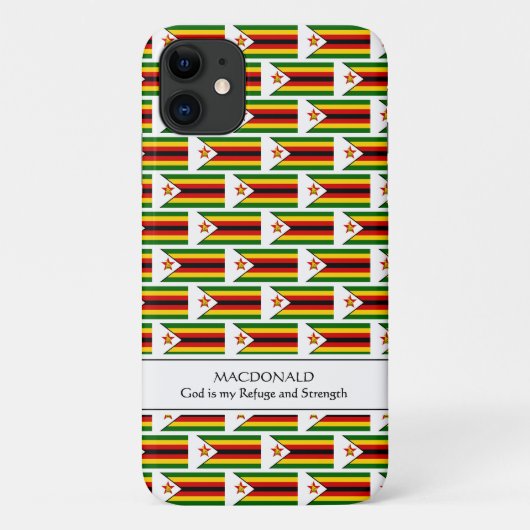 ZIMBABWE Gepersonaliseerde Schrift Toevlucht & Kra Case-Mate iPhone Case (Achterkant)