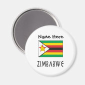 Zimbabwe Gepersonaliseerde vlag van Zimbabwe Magneet (Voorkant / Achterkant)